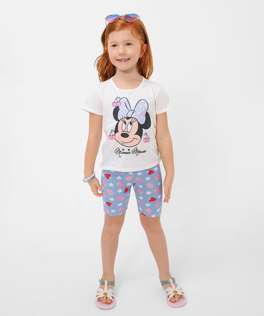 Blusa Infantil Minnie Disney Tam 4 a 10 Off White