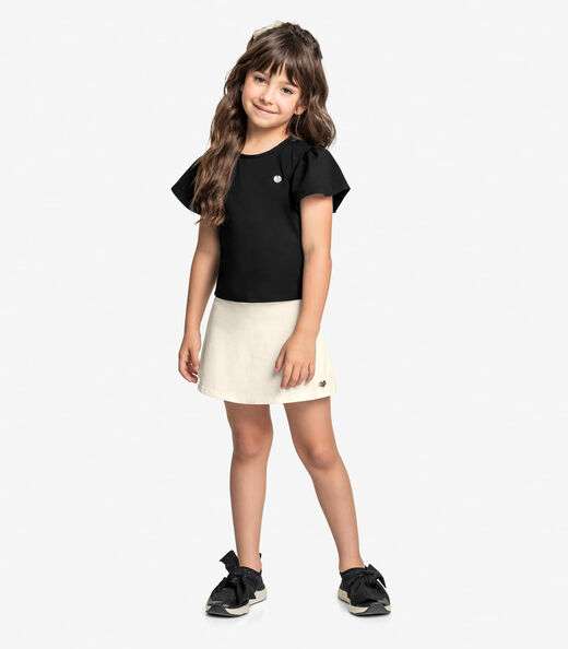 Saia Infantil Feminina Trick Nick Bege