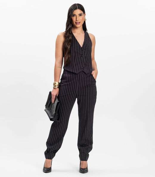 Image_Calça Feminina Em Alfaiataria Risca Giz Toda Nua Preto