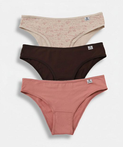 Image_Kit 3 Calcinhas Tanga Estampa Poá DelRio Marrom