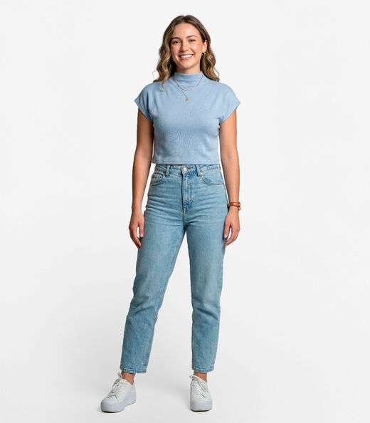 Image_Blusa Feminina Com Gola Chaminé Select Azul