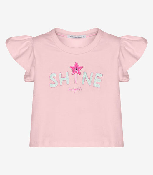 Conjunto Infantil Blusa Com Shorts Trick Nick Rosa