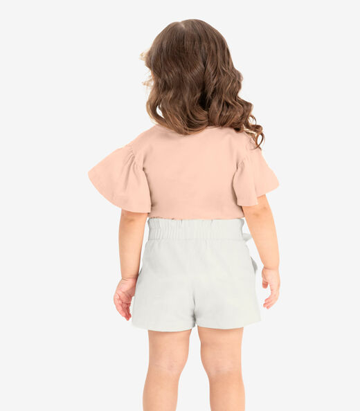 Conjunto Verão Menina Com Strass Rovi Kids Rosa