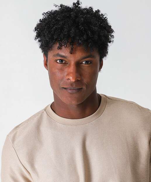 Camiseta Masculina Textura Manga Curta Marisa Caqui