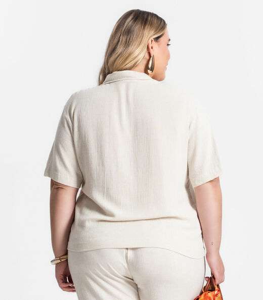 Camisa Linho Strong Feminina Secret Glam Bege
