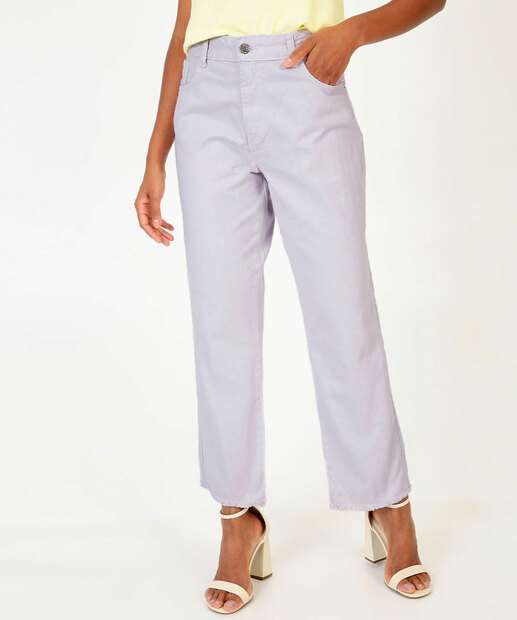 Calça Feminina Sarja Reta Bolsos Zune Jeans