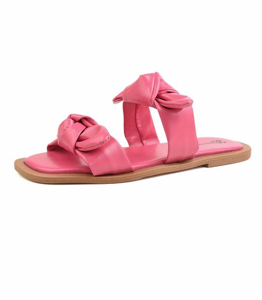 Sandália Rasteirinha Detalhe Nó Select Rosa