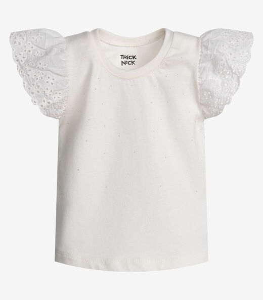 Conjunto Menina Blusa Com Shorts Trick Nick Bege