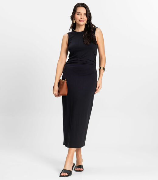 Image_Vestido Midi em Molecotton de Viscose Rovitex Preto