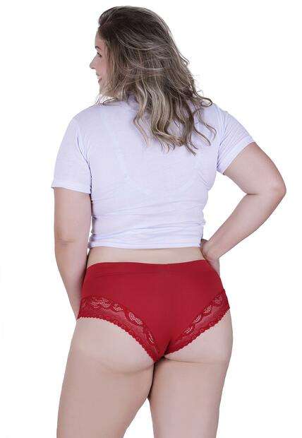 Calcinha Amada Plus Size Microfibra Concept Lingerie Vermelho