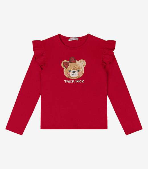 Blusa Infantil Manga Longa Trick Nick Vermelho