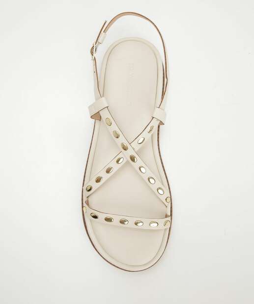 Sandália Flatform Feminina Tiras Tachas Renata Mello
