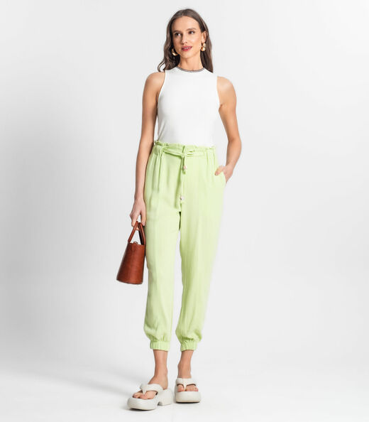 Calça Jogger De Linho Strong Feminina Endless Verde