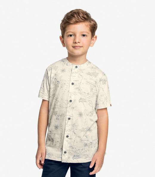 Image_Camisa Infantil Estampada Trick Nick Bege