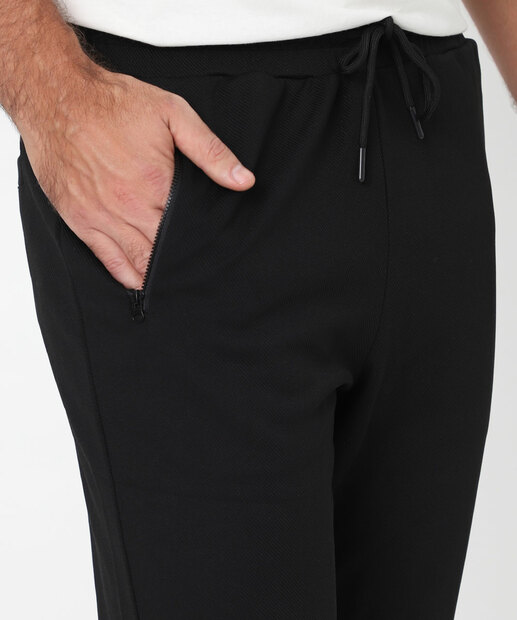 Calça Masculina Jogger Piquet Bolsos MR Preto