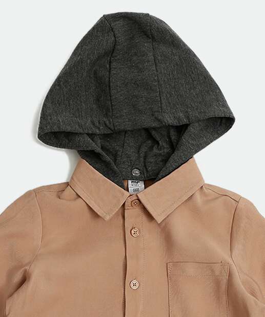 Camisa Infantil Manga Longa Capuz MR Tam 1 a 4