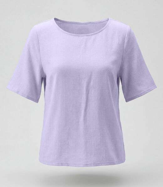Blusa Cropped Feminina Em Viscose Infinita Cor Roxo