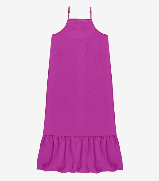 Vestido Longo De Alça E Recorte Maria Infinita Cor Roxo