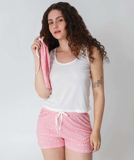 Image_Pijama Feminino Corações Sem Manga Marisa Rosa