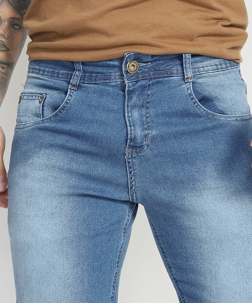 Calça Masculina Jeans Reta Puídos Biotipo