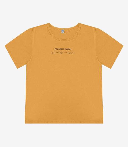 Blusa Feminina Manga Curta Infinita Cor Amarelo