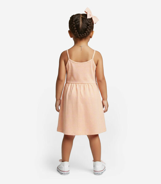 Vestido Infantil Estampado de Alcinha Biju Kids Rosa