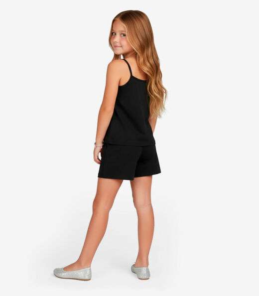 Conjunto Infantil Blusa e Shorts Feminino Select Preto