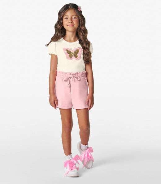Conjunto Blusa com Shorts Menina Trick Nick Rosa