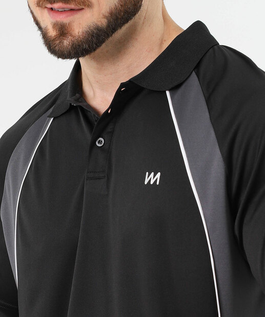 Camiseta Polo Masculina Fitness Marisa Preto