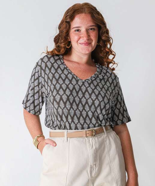 Image_Blusa Plus Size Feminina Estampada Marisa Preto