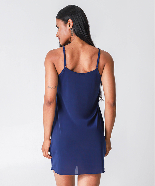 Camisola Liganete Recorte Renda Marisa Azul