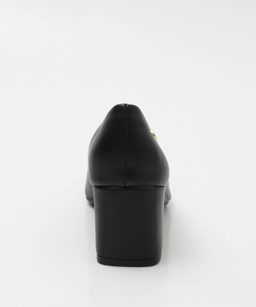 Scarpin Feminino Salto Grosso Via Uno 905011 Preto