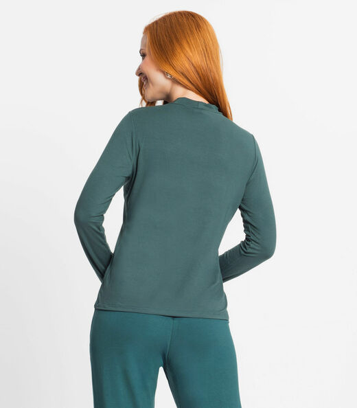 Blusa Feminina Manga Longa Gola Alta Rovitex Verde