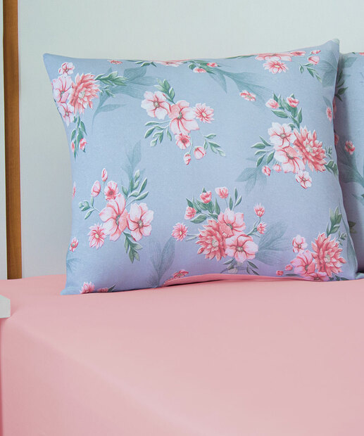 Jogo de Cama Casal Floral Doce Vida 3 Peças