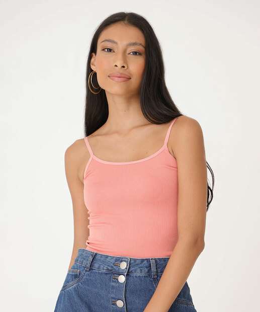 Blusa Regata Feminina Canelada Sem Costura Marisa