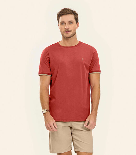 Camiseta Meia Malha Masculina Diametro Laranja