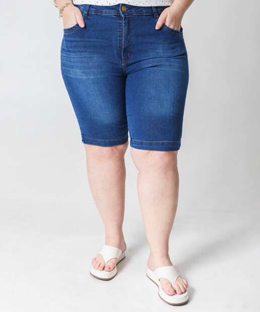 Bermuda Plus Size Feminina Jeans Ciclista