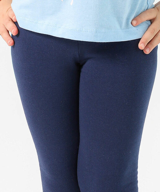 Calça Infantil Legging Molecotton Básica Marisa Tam 4 a 10 Azul