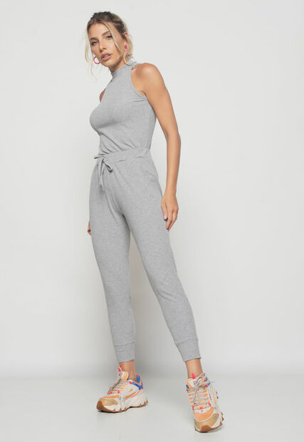 Conjunto  Comfy Com Regata e Jogger Canelada Mescla Salvatore Fashion