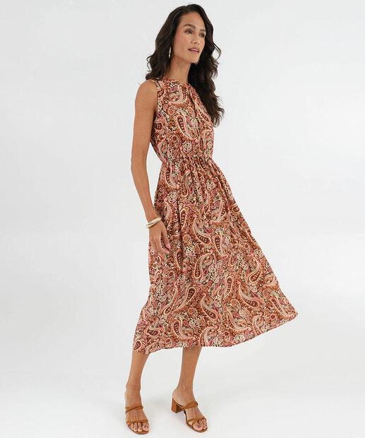 Image_Vestido Midi Feminino Brilho Lurex Paisley Marisa Marrom