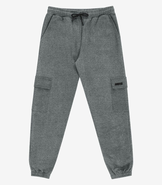 Image_Calça Juuvenil Moletom Peluciado Cargo Minty Cinza