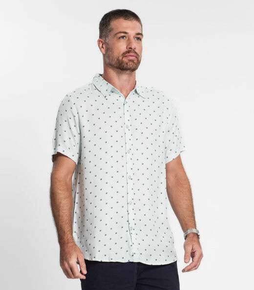 Camisa Masculina Em Viscose Diametro Verde