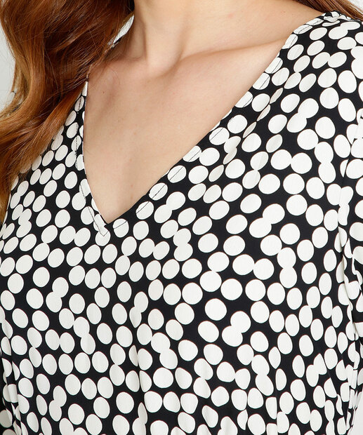 Vestido Midi Feminino Estampa Poá Manga 7/8 Marisa