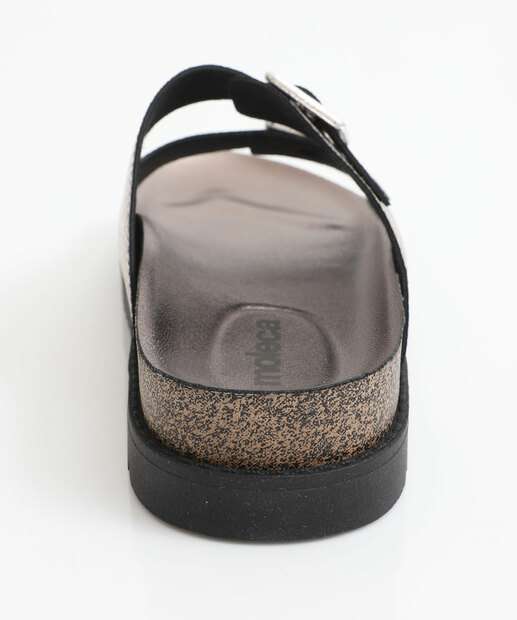 Rasteirinha Feminina Birken Metalizada Moleca Prateado