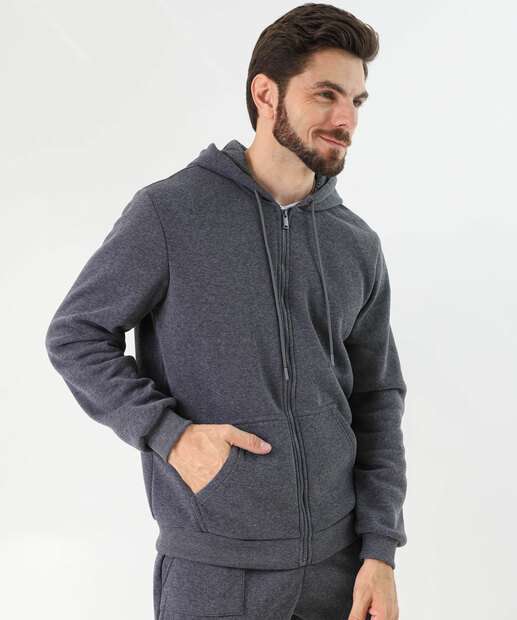 Image_Casaco Masculino Moletom Fitness Capuz Marisa Chumbo