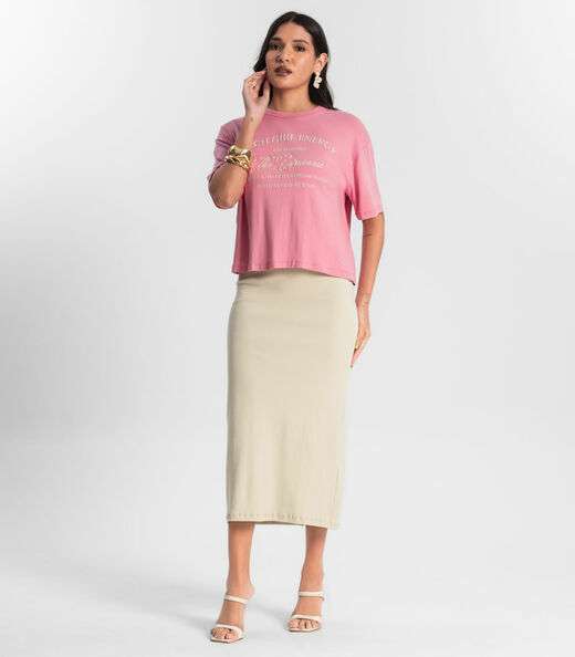 Blusa T- Shirt Feminina Rosa