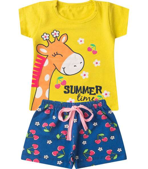 Image_Conjunto Infantil Menina Curto Interativo Select Amarelo