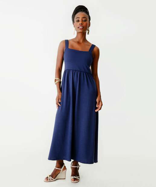 vestido Alca Liso Marinho, AZE, GG