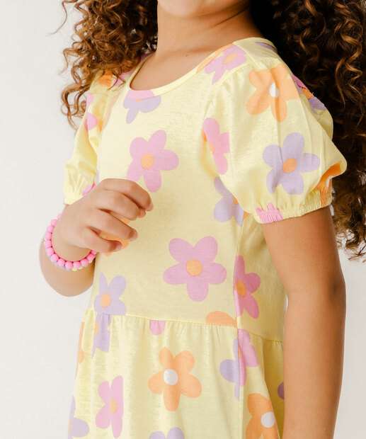 Vestido Infantil Estampa Flores Marisa Tam 4 a 10