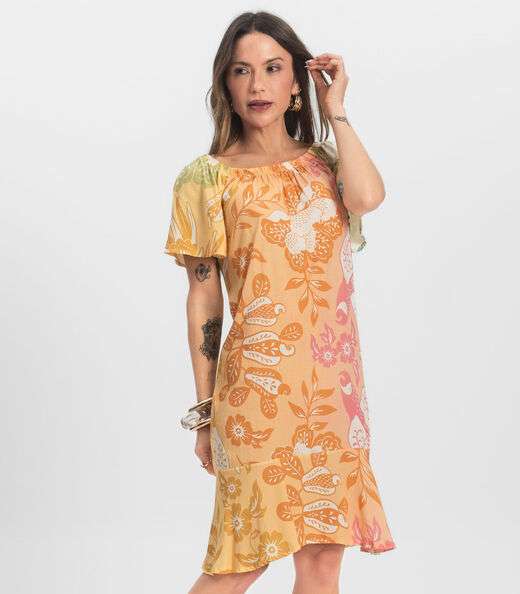 Vestido Ciganinha Infinita Cor Laranja